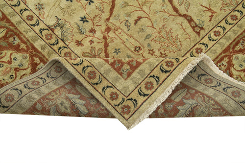 Tebriz Beige Classic Cotton Wool Handmade Area Rug 9'1'' x 12'0''