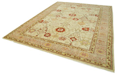 Tebriz Beige Classic Cotton Wool Handmade Area Rug 8'10'' x 11'10''
