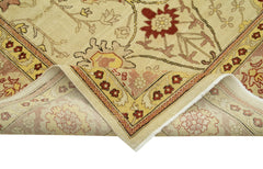 Tebriz Beige Classic Cotton Wool Handmade Area Rug 8'10'' x 11'10''