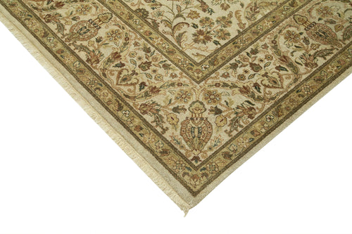 Tebriz Beige Classic Cotton Wool Handmade Area Rug 9'0'' x 12'0''