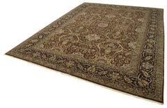 Tebriz Brown Classic Cotton Wool Handmade Area Rug 8'10'' x 11'11''