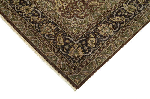 Tebriz Brown Classic Cotton Wool Handmade Area Rug 8'10'' x 11'11''