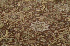 Tebriz Brown Classic Cotton Wool Handmade Area Rug 8'10'' x 11'11''