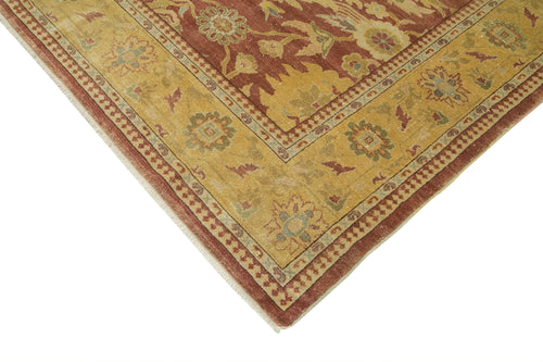 Tebriz Yellow Classic Cotton Wool Handmade Area Rug 8'2'' x 9'9''