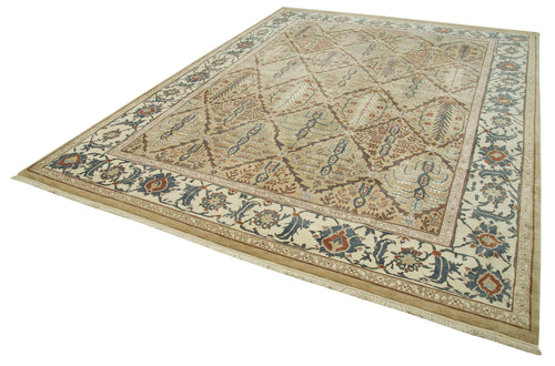 Tebriz Beige Classic Cotton Wool Handmade Area Rug 8'9'' x 12'2''