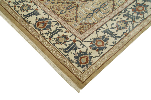 Tebriz Beige Classic Cotton Wool Handmade Area Rug 8'9'' x 12'2''