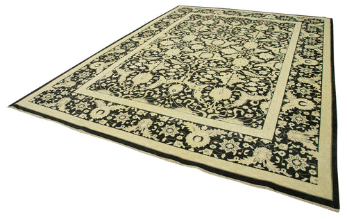Tebriz Beige Classic Cotton Wool Handmade Area Rug 9'5'' x 13'3''