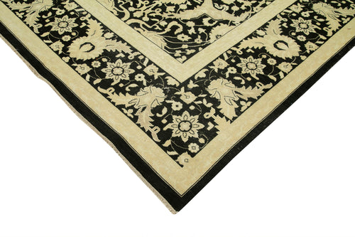 Tebriz Beige Classic Cotton Wool Handmade Area Rug 9'5'' x 13'3''
