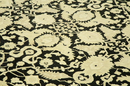 Tebriz Beige Classic Cotton Wool Handmade Area Rug 9'5'' x 13'3''