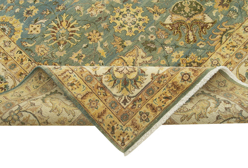 Tebriz Yellow Classic Cotton Wool Handmade Area Rug 9'0'' x 12'0''