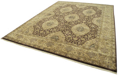 Tebriz Yellow Classic Cotton Wool Handmade Area Rug 8'11'' x 12'2''