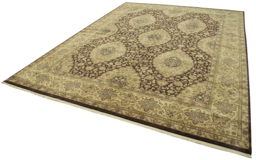 Tebriz Yellow Classic Cotton Wool Handmade Area Rug 8'11'' x 12'2''