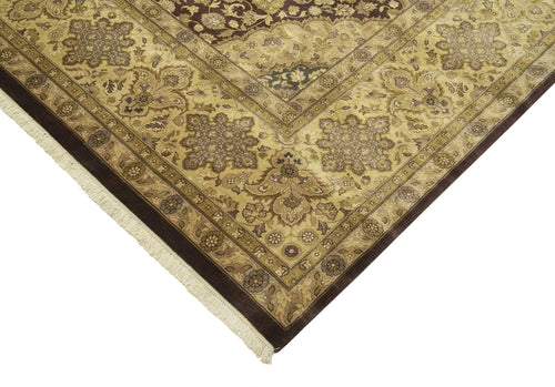 Tebriz Yellow Classic Cotton Wool Handmade Area Rug 8'11'' x 12'2''
