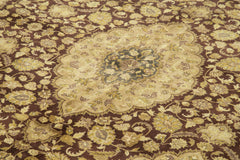 Tebriz Yellow Classic Cotton Wool Handmade Area Rug 8'11'' x 12'2''