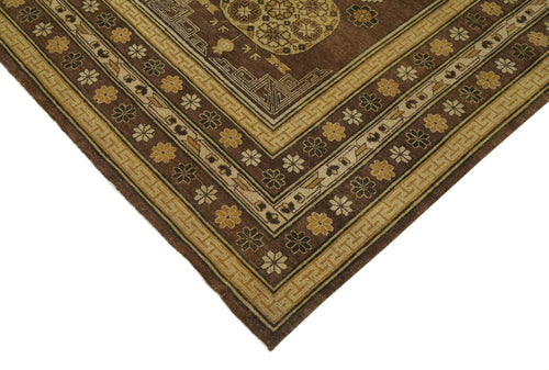 Tebriz Brown Classic Cotton Wool Handmade Area Rug 8'11'' x 11'9''
