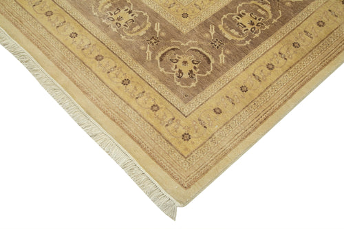 Tebriz Beige Classic Cotton Wool Handmade Area Rug 9'2'' x 12'1''