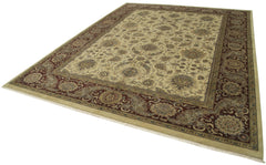 Tebriz Beige Classic Cotton Wool Handmade Area Rug 9'2'' x 12'1''
