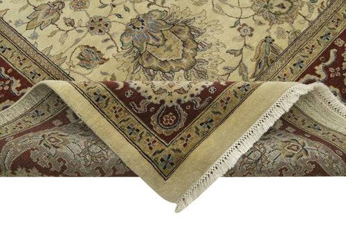 Tebriz Beige Classic Cotton Wool Handmade Area Rug 9'2'' x 12'1''