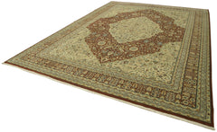 Handmade Area Rug – Classic Beige Turkish Hand Knotted Wool Carpet 9'9''x13'6''