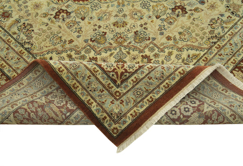 Handmade Area Rug – Classic Beige Turkish Hand Knotted Wool Carpet 9'9''x13'6''