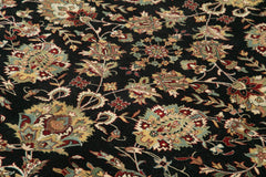 Handmade Area Rug – Classic Black Tebriz Wool & Cotton Carpet 9'2''x12'3''