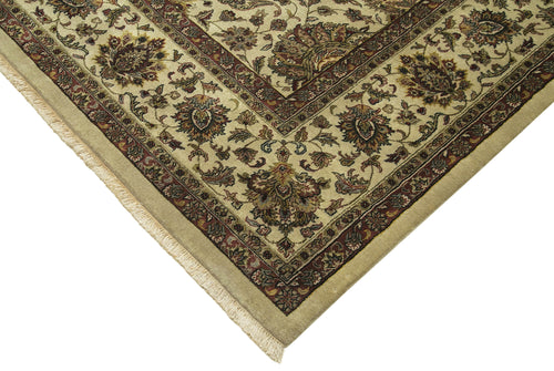 Tebriz Beige Classic Cotton Wool Handmade Area Rug 9'0'' x 12'0''