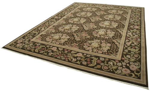 Tebriz Beige Classic Cotton Wool Handmade Area Rug 9'8'' x 13'0''