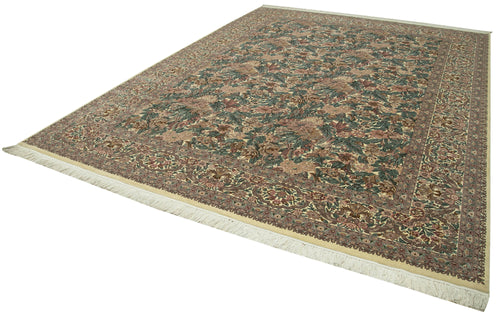 Handmade Area Rug – Classic Beige Turkish Hand Knotted Cotton Wool Carpet 9'x12'