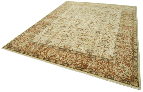 Tebriz Beige Classic Cotton Wool Handmade Area Rug 8'8'' x 11'7''