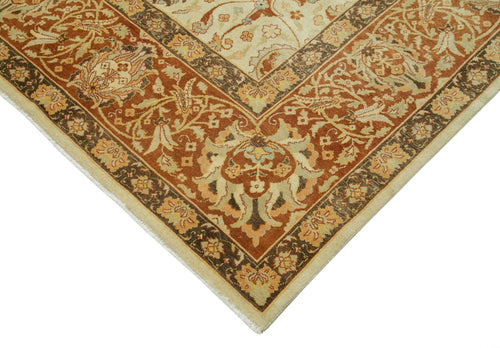 Tebriz Beige Classic Cotton Wool Handmade Area Rug 8'8'' x 11'7''