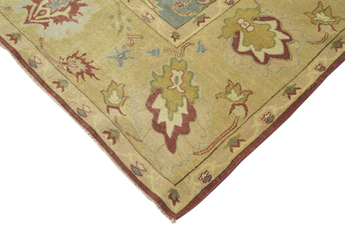 Tebriz Yellow Classic Cotton Wool Handmade Area Rug 10'2'' x 14'1''