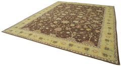 Tebriz Brown Classic Cotton Wool Handmade Area Rug 10'9'' x 13'7''