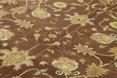 Tebriz Brown Classic Cotton Wool Handmade Area Rug 10'9'' x 13'7''