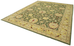 Tebriz Yellow Classic Cotton Wool Handmade Area Rug 10'3'' x 12'10''