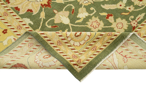 Tebriz Yellow Classic Cotton Wool Handmade Area Rug 10'3'' x 12'10''