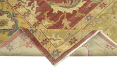 Tebriz Yellow Classic Cotton Wool Handmade Area Rug 10'0'' x 13'8''