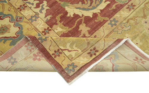 Tebriz Yellow Classic Cotton Wool Handmade Area Rug 10'0'' x 13'8''