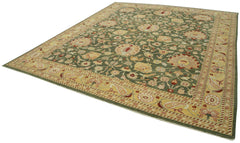 Tebriz Yellow Classic Cotton Wool Handmade Area Rug 10'5'' x 12'2''