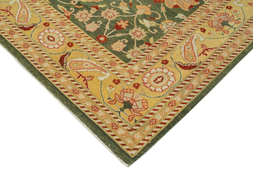 Tebriz Yellow Classic Cotton Wool Handmade Area Rug 10'5'' x 12'2''