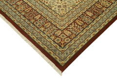 Tebriz Yellow Classic Cotton Wool Handmade Area Rug 9'0'' x 11'8''