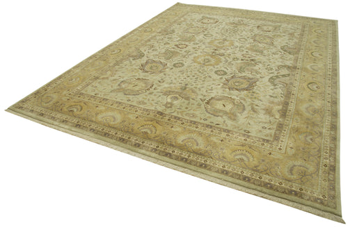 Tebriz Beige Classic Cotton Wool Handmade Area Rug 8'11'' x 12'0''