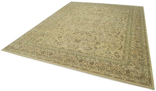 Handmade Area Rug – Classic Beige 9x12 Cotton Wool Turkish Carpet