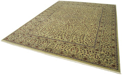 Tebriz Beige Classic Cotton Wool Handmade Area Rug 8'8'' x 11'8''