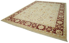 Handmade Area Rug - Classic Beige Turkish Hand Knotted Cotton Wool Carpet 10'x13'10''