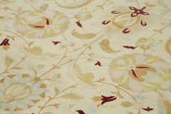 Handmade Area Rug - Classic Beige Turkish Hand Knotted Cotton Wool Carpet 10'x13'10''