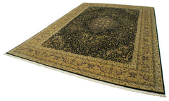 Tebriz Yellow Classic Cotton Wool Handmade Area Rug 9'9'' x 13'11''