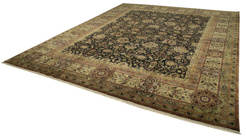 Tebriz Brown Classic Cotton Wool Handmade Area Rug 11'11'' x 14'9''
