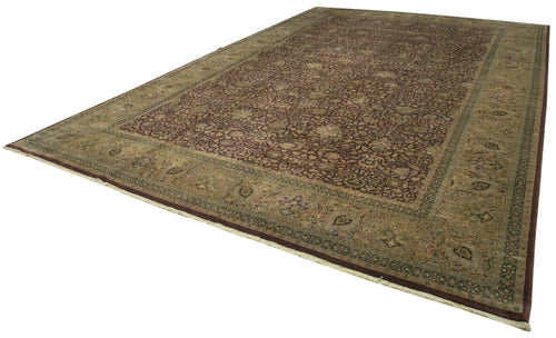 Tebriz Brown Classic Cotton Wool Handmade Area Rug 11'8'' x 17'11''