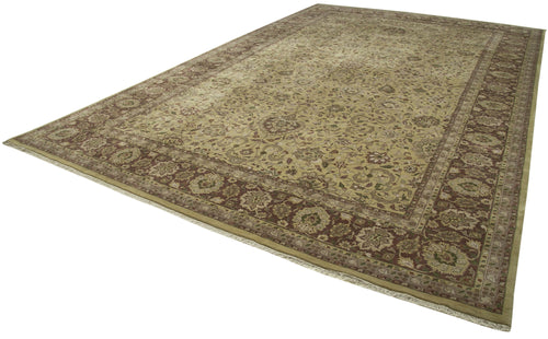 Tebriz Yellow Classic Cotton Wool Handmade Area Rug 11'2'' x 17'11''