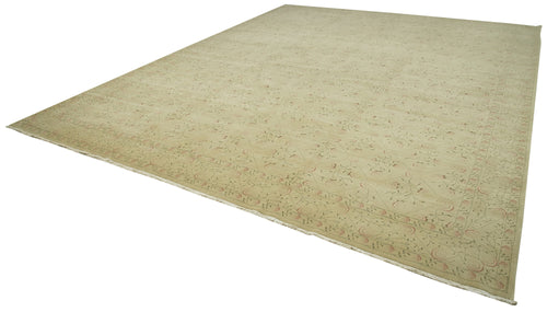 Handmade Area Rug - Tebriz Beige Classic Cotton Wool Rug 12'0'' x 15'1'' by Agacan